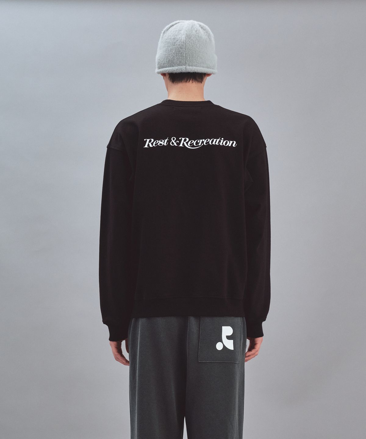 레스트앤레크레이션(REST&RECREATION) DOUBLE LOGO SWEATSHIRT - BLACK