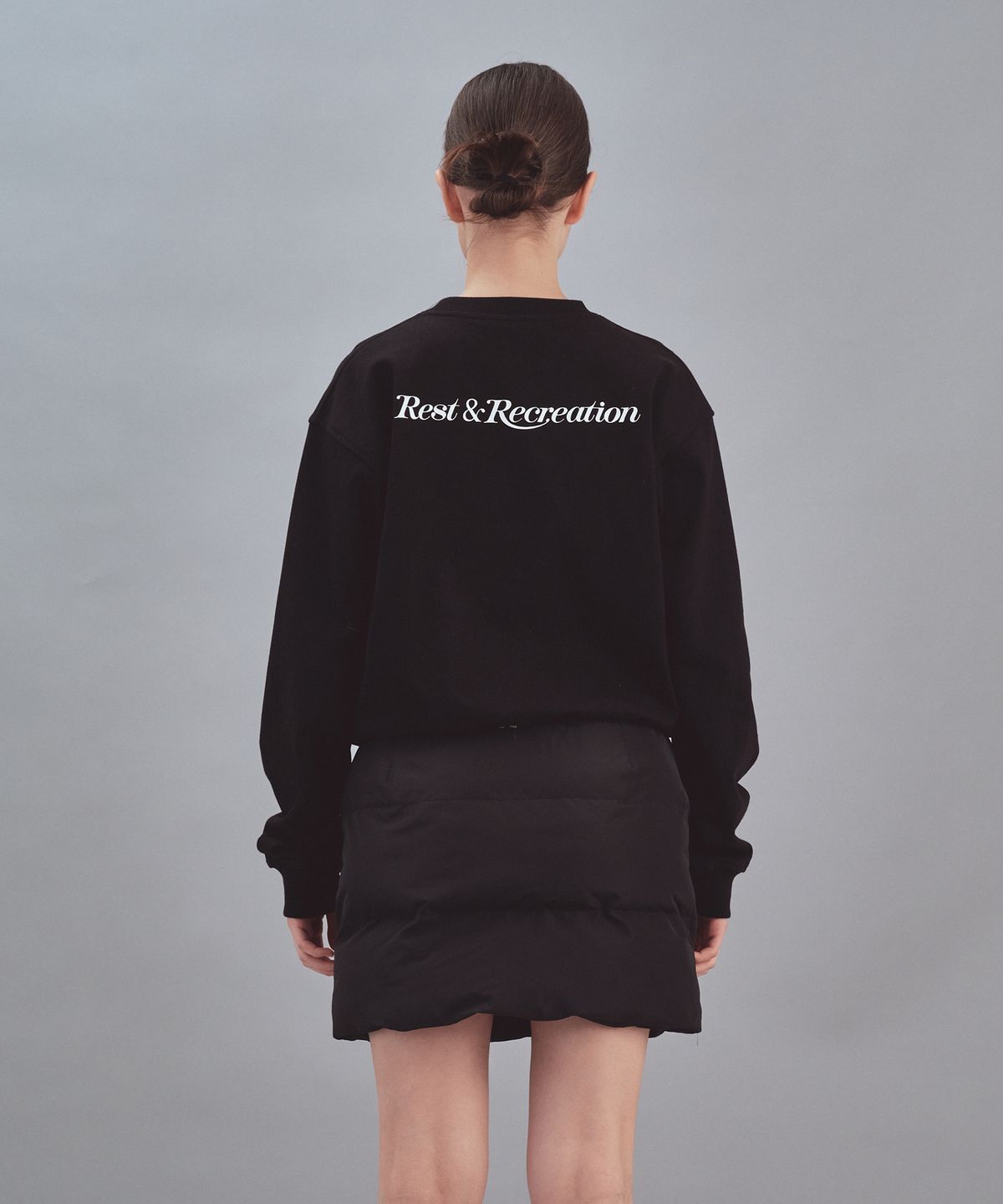 레스트앤레크레이션(REST&RECREATION) DOUBLE LOGO SWEATSHIRT - BLACK