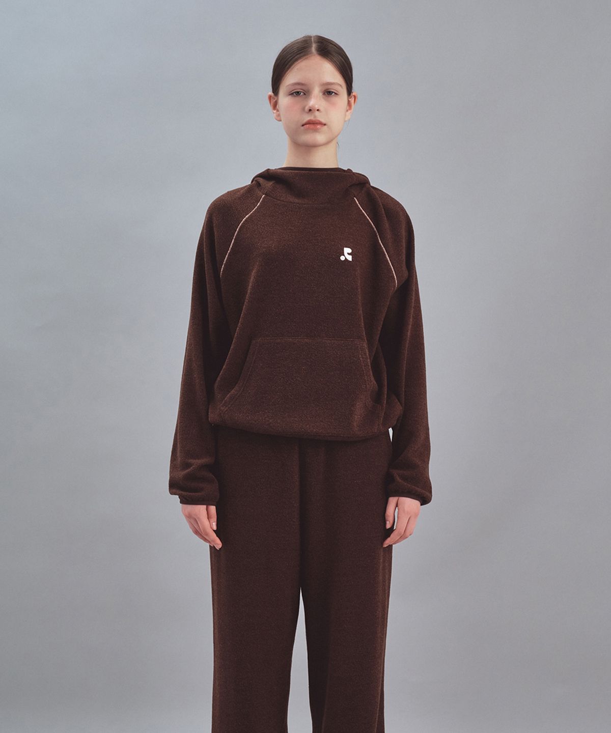 레스트앤레크레이션(REST&RECREATION) STITCH KNIT HOODIE - BROWN