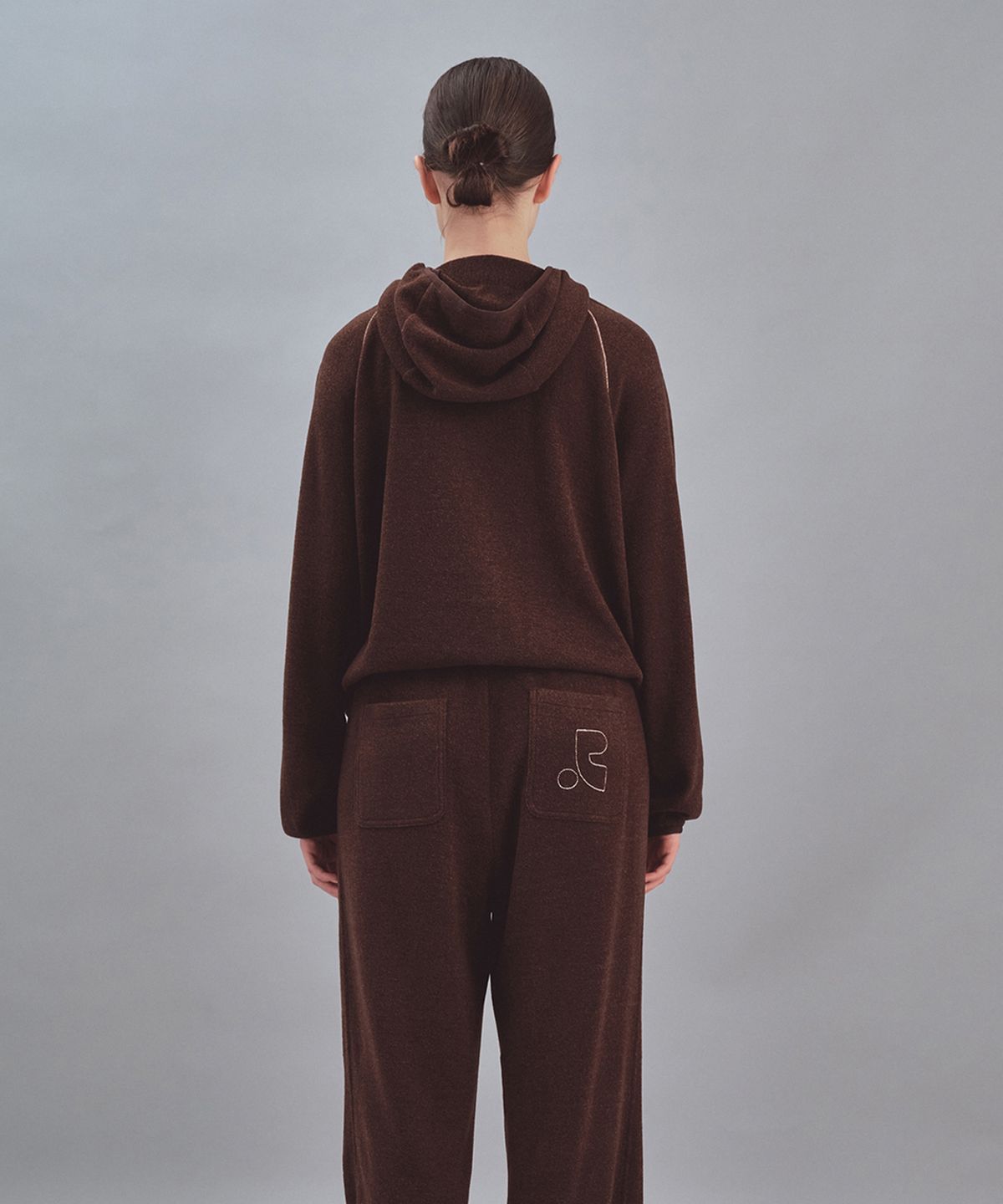 레스트앤레크레이션(REST&RECREATION) STITCH KNIT HOODIE - BROWN