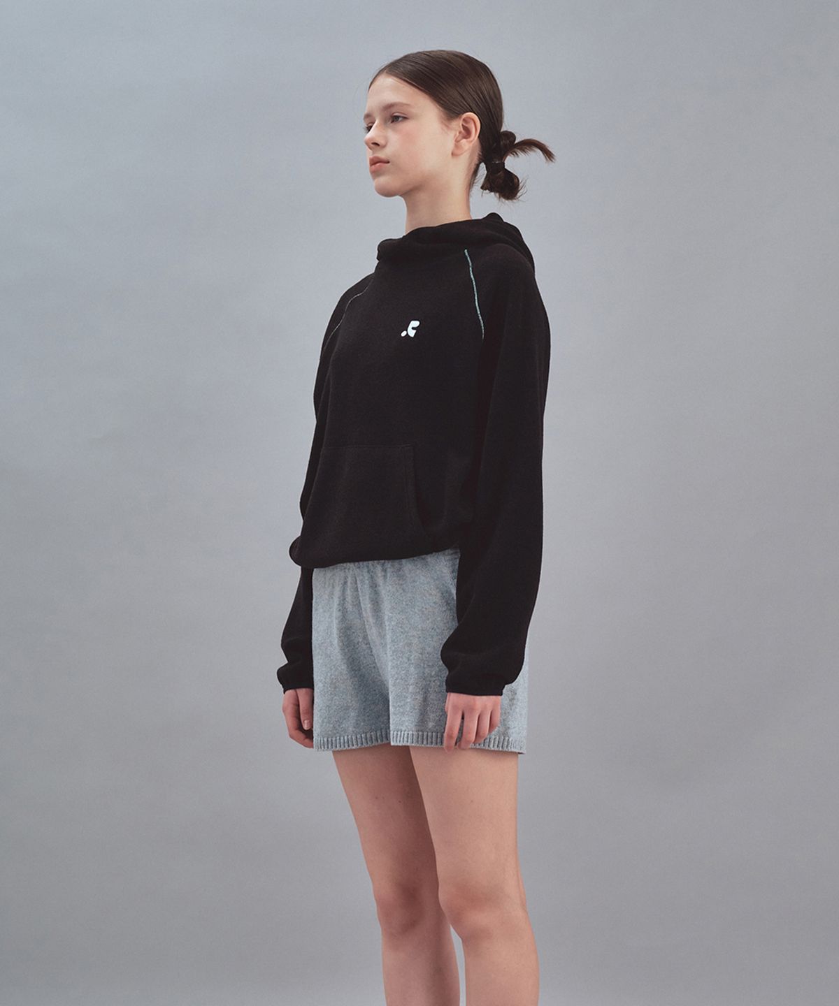 레스트앤레크레이션(REST&RECREATION) STITCH KNIT HOODIE - BLACK