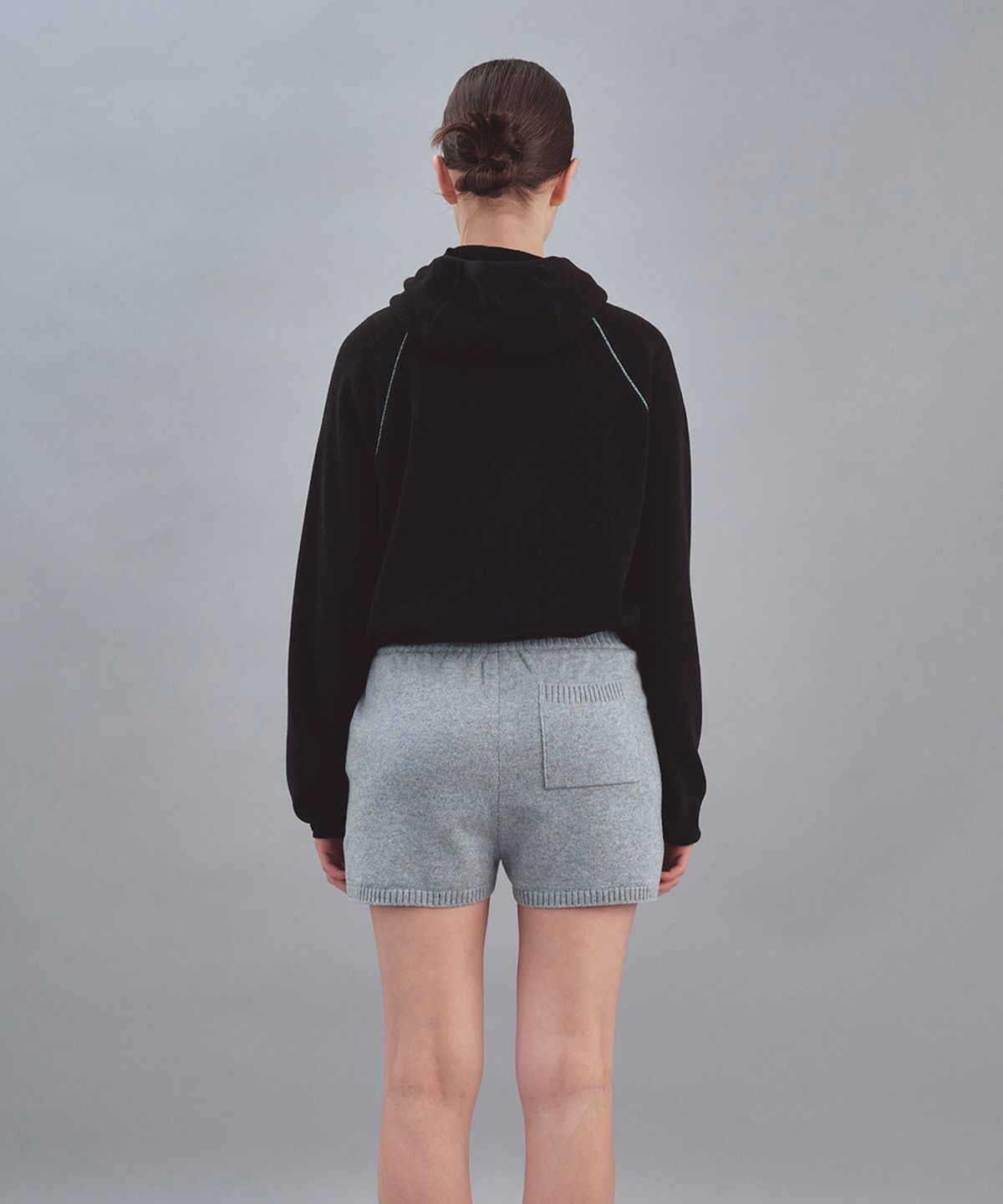레스트앤레크레이션(REST&RECREATION) STITCH KNIT HOODIE - BLACK