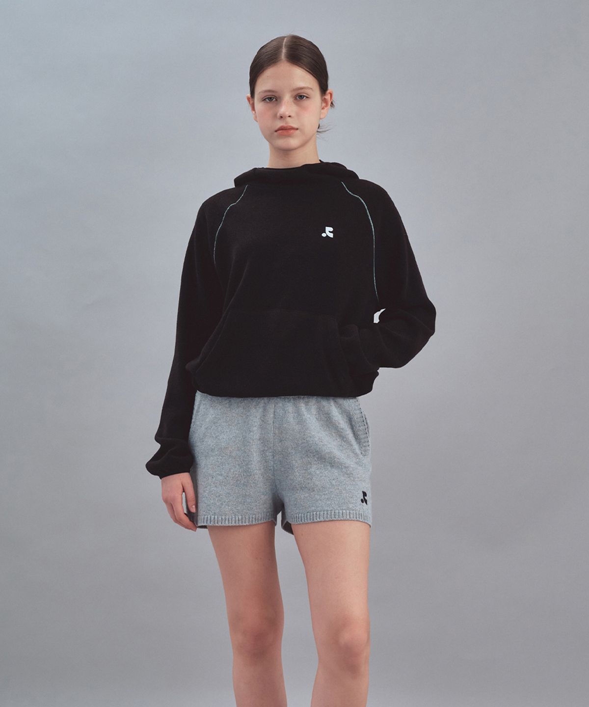 레스트앤레크레이션(REST&RECREATION) STITCH KNIT HOODIE - BLACK