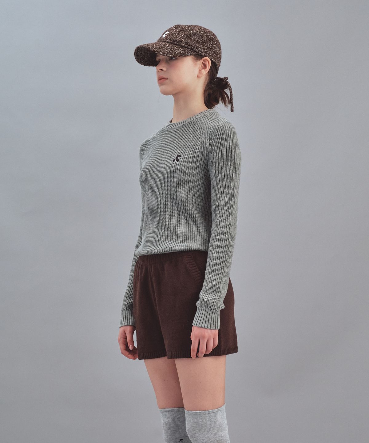 레스트앤레크레이션(REST&RECREATION) RAGLAN KNIT TOP - GREY