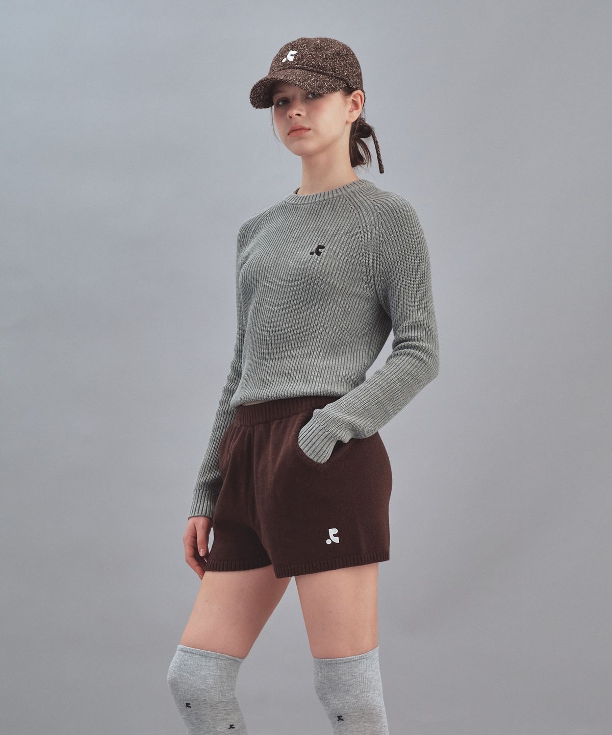 레스트앤레크레이션(REST&RECREATION) RAGLAN KNIT TOP - GREY
