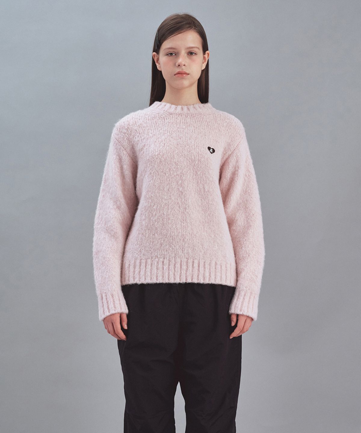 레스트앤레크레이션(REST&RECREATION) HEART LOGO WOOL KNIT TOP - PINK