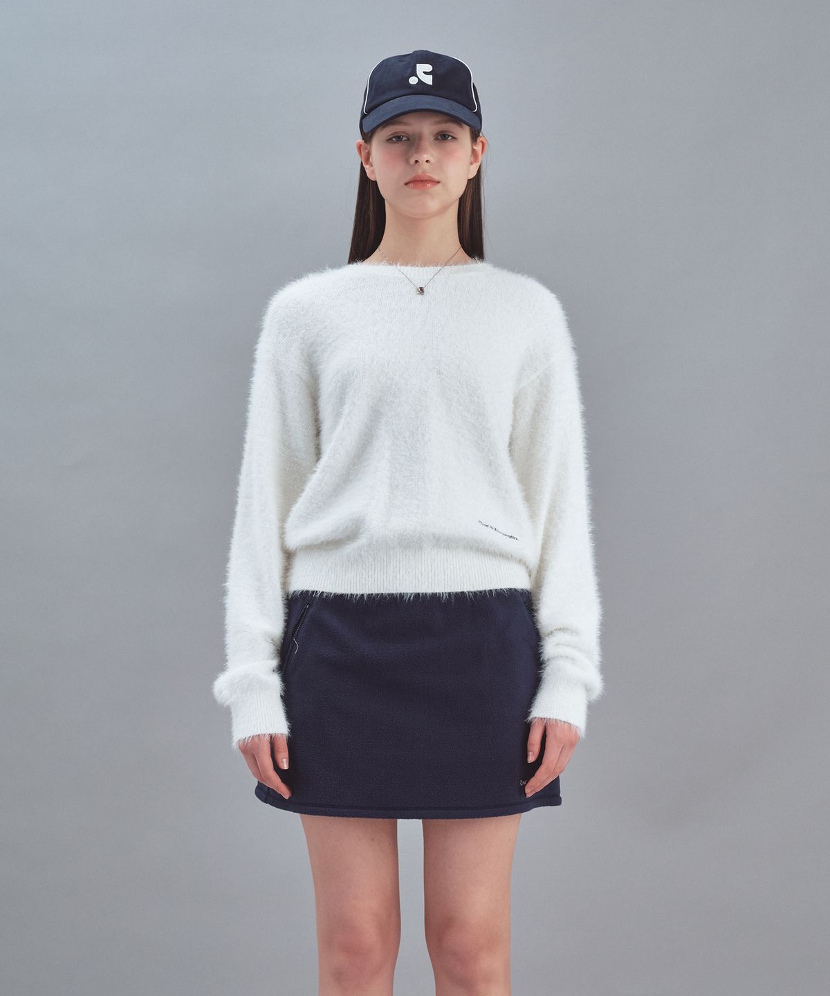 레스트앤레크레이션(REST&RECREATION) HAIRY BASIC KNIT TOP - WHITE
