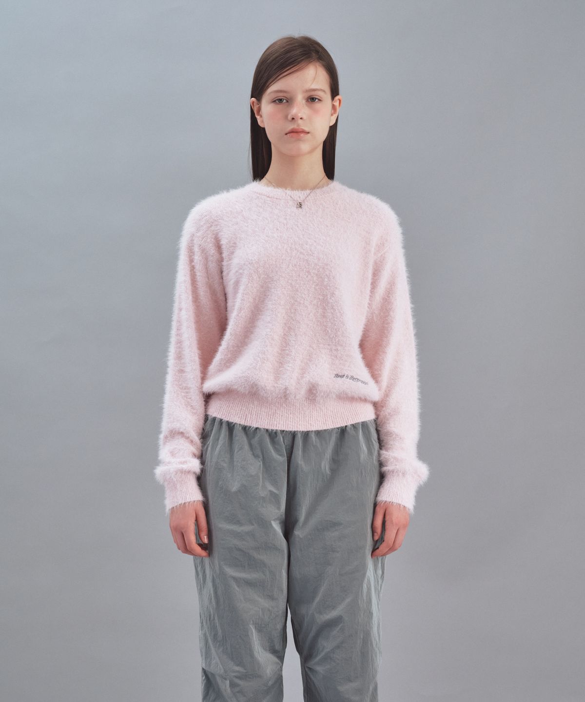 레스트앤레크레이션(REST&RECREATION) HAIRY BASIC KNIT TOP - PINK