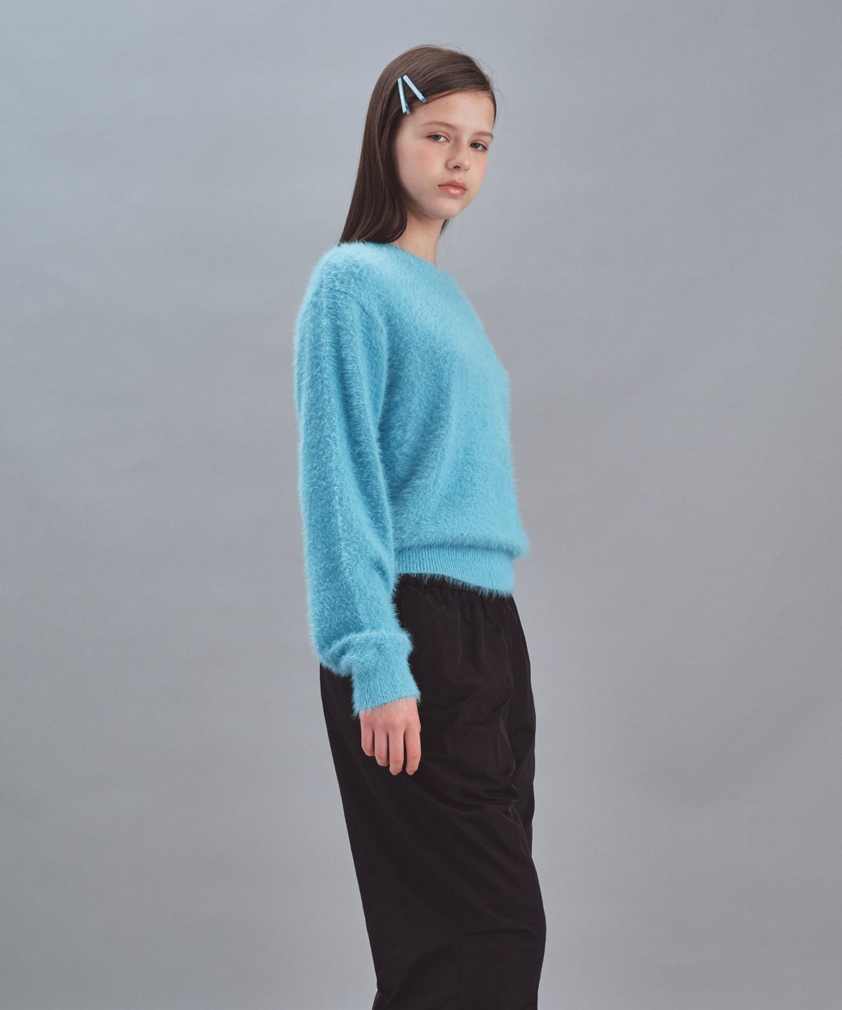레스트앤레크레이션(REST&RECREATION) HAIRY BASIC KNIT TOP - SKY BLUE