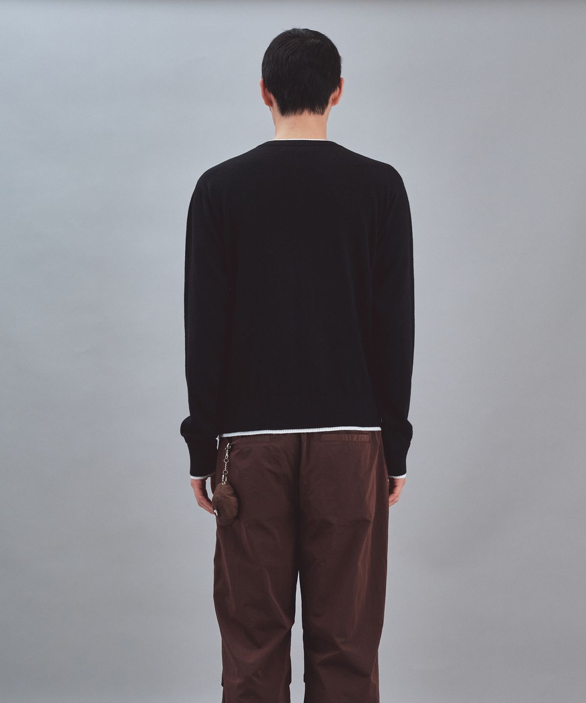 레스트앤레크레이션(REST&RECREATION) LAYERED V-NECK WOOL KNIT - BLACK