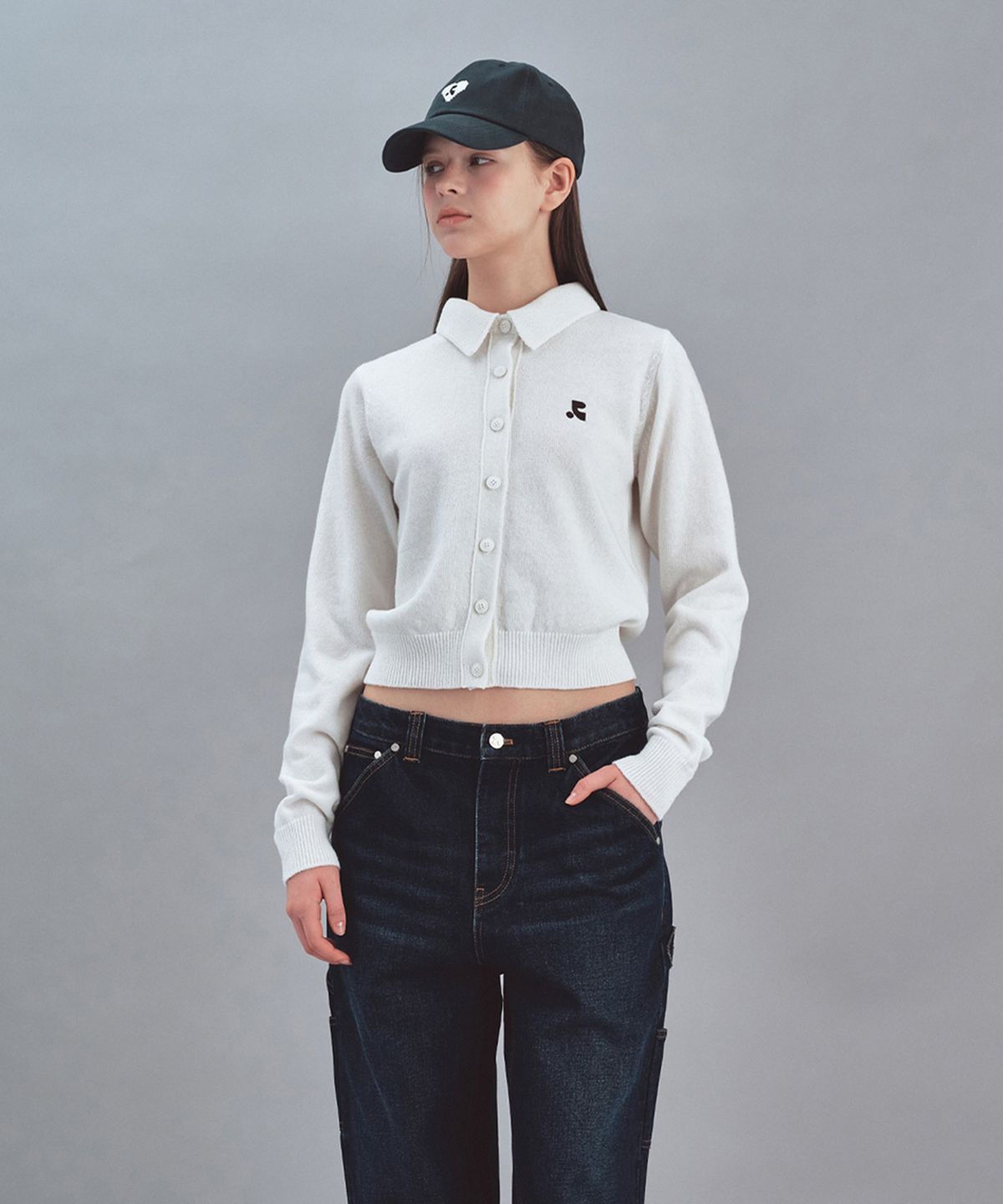 레스트앤레크레이션(REST&RECREATION) BASIC COLLAR KNIT CARDIGAN - IVORY