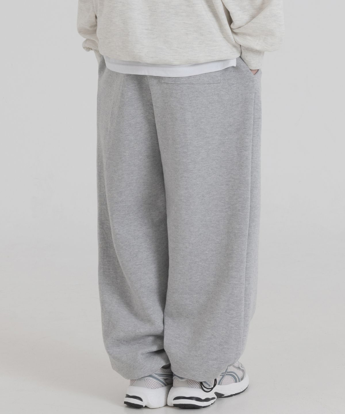 피아네르 키즈(PIANER KIDS) 스트링 와이드 헤비 스웨트 팬츠 (멜란지)