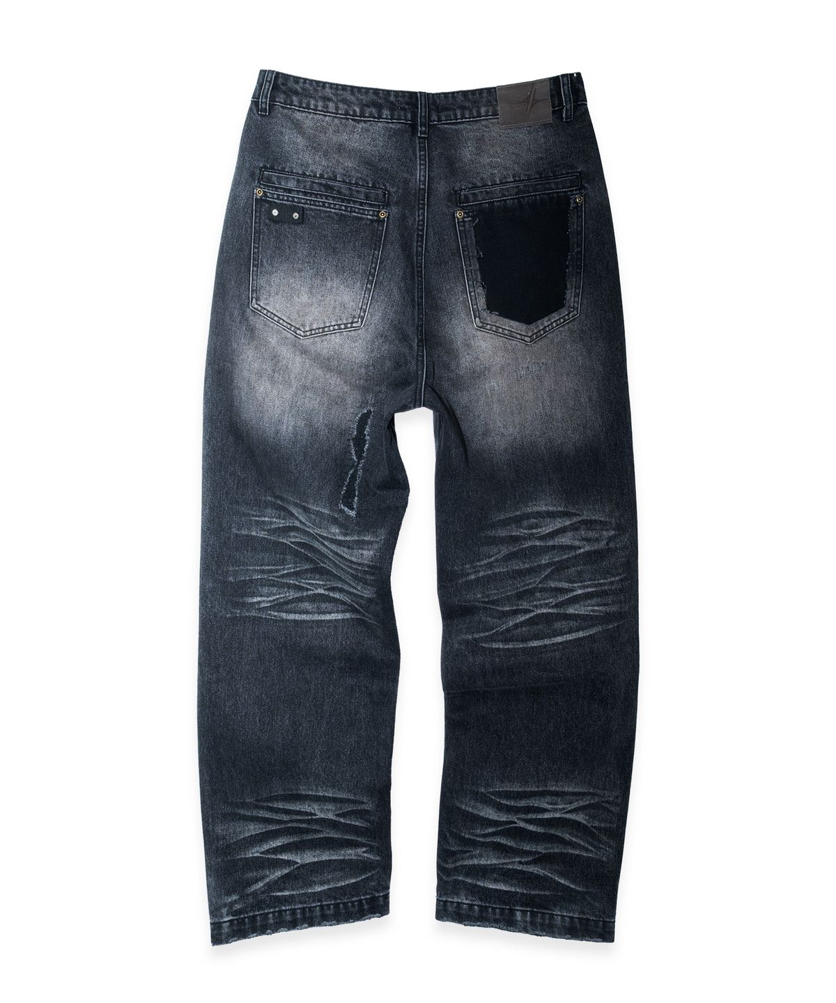 이티씨이(ETCE) Destroyed Painting Washed Denim (Black)