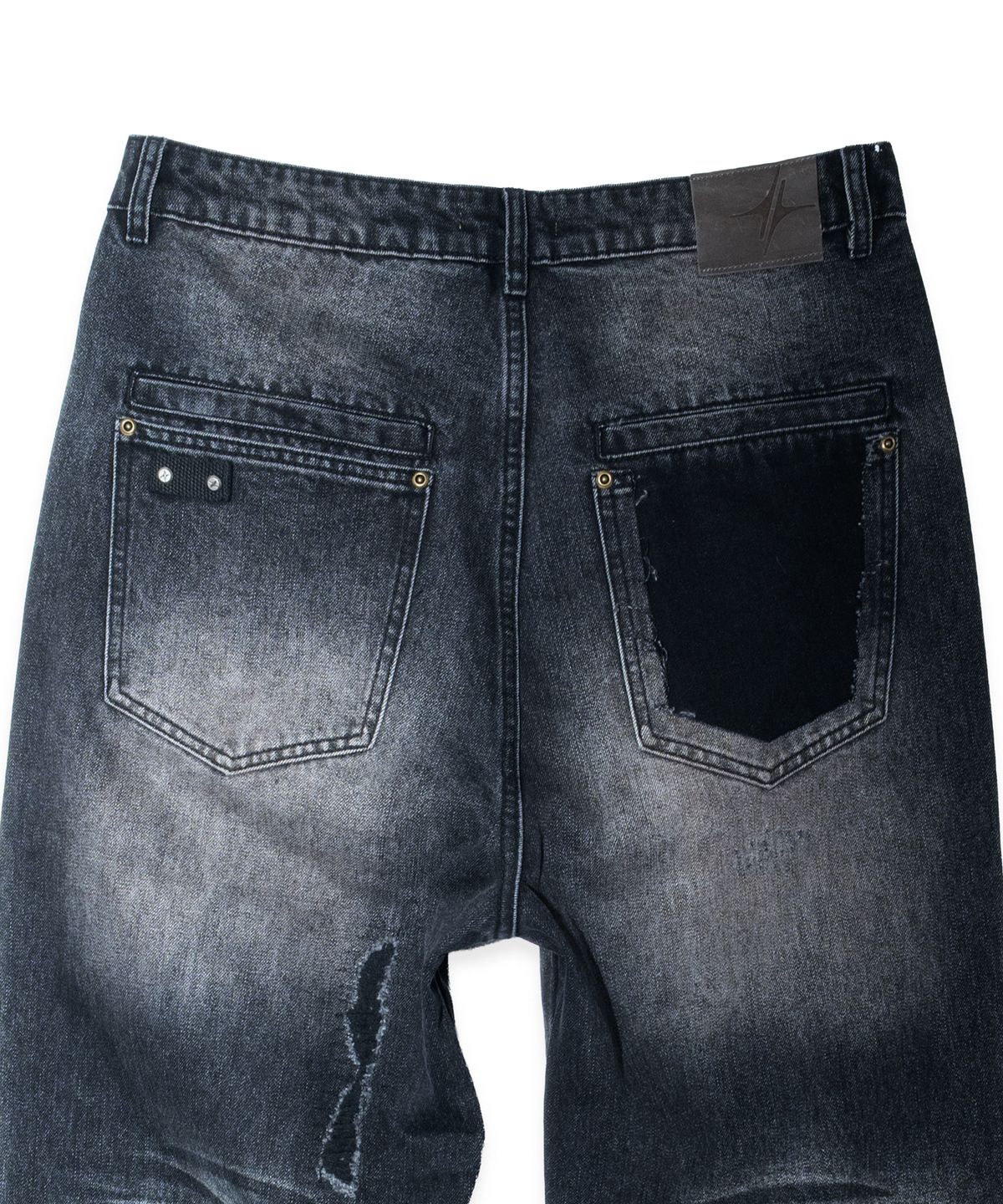 이티씨이(ETCE) Destroyed Painting Washed Denim (Black)