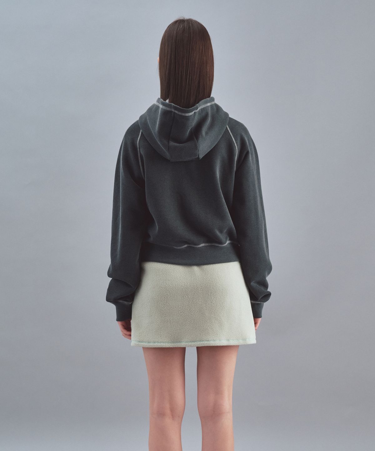 레스트앤레크레이션(REST&RECREATION) PIGMENT HOOD ZIP-UP - CHARCOAL