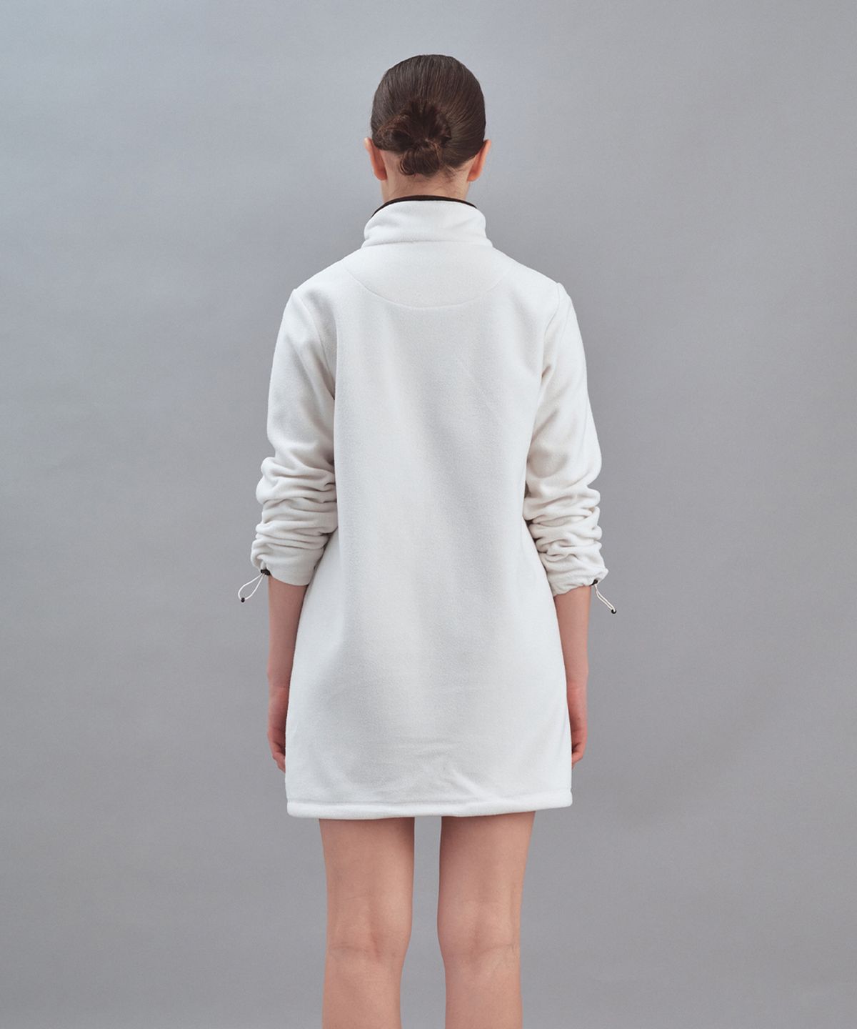 레스트앤레크레이션(REST&RECREATION) FLEECE HALF ZIP-UP DRESS - IVORY