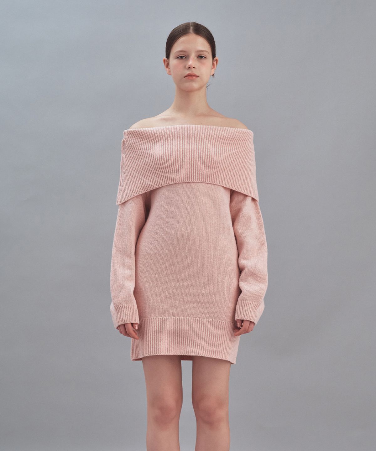 레스트앤레크레이션(REST&RECREATION) OFF SHOULDER KNIT DRESS - PINK