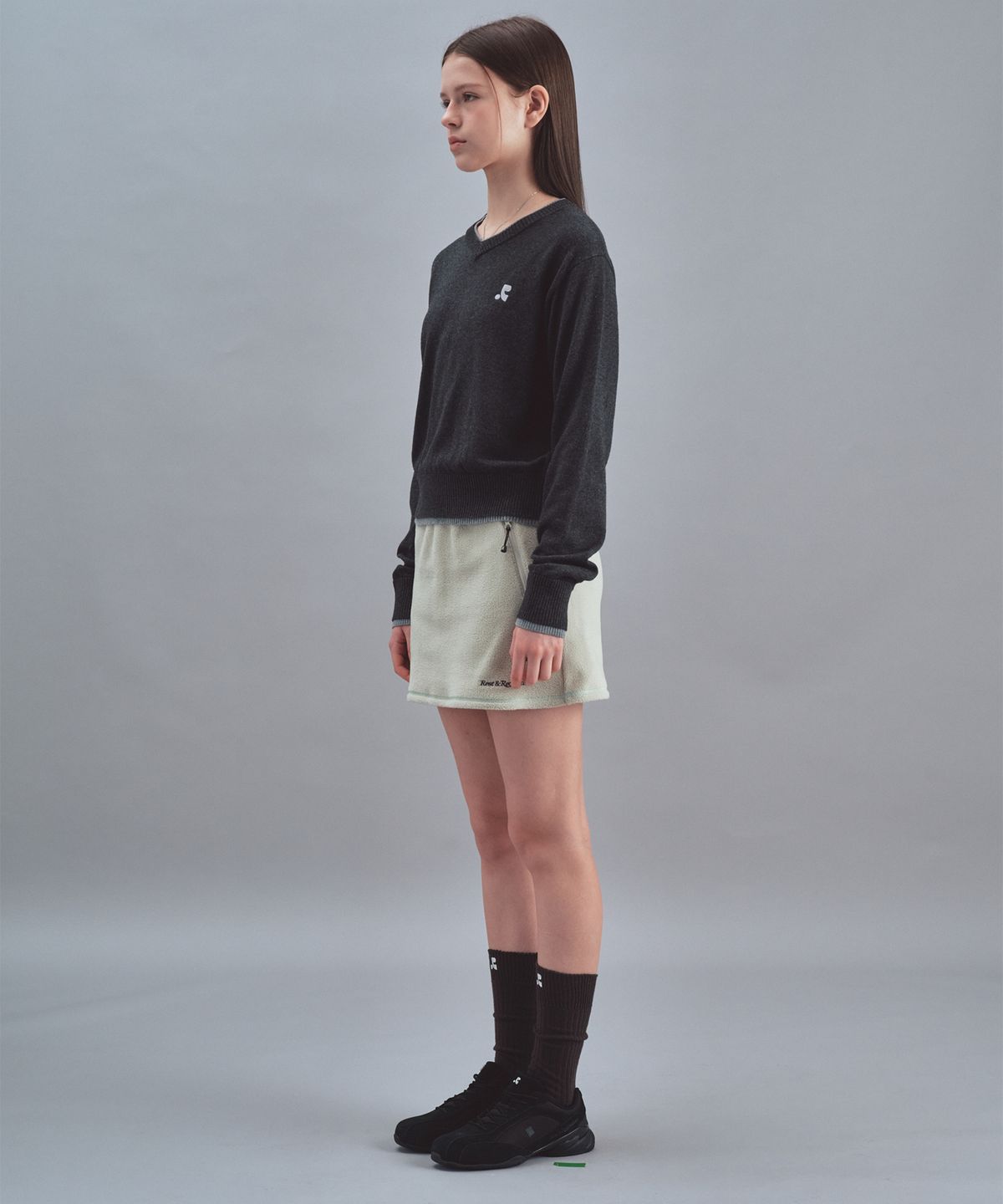 레스트앤레크레이션(REST&RECREATION) FLEECE MINI SKIRT - LIGHT GREEN