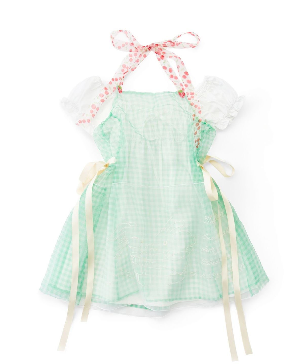 카이 샤오(KAIY XIAO) CONFESSION of Love Rabbit Hanging Lace Plaid Dress