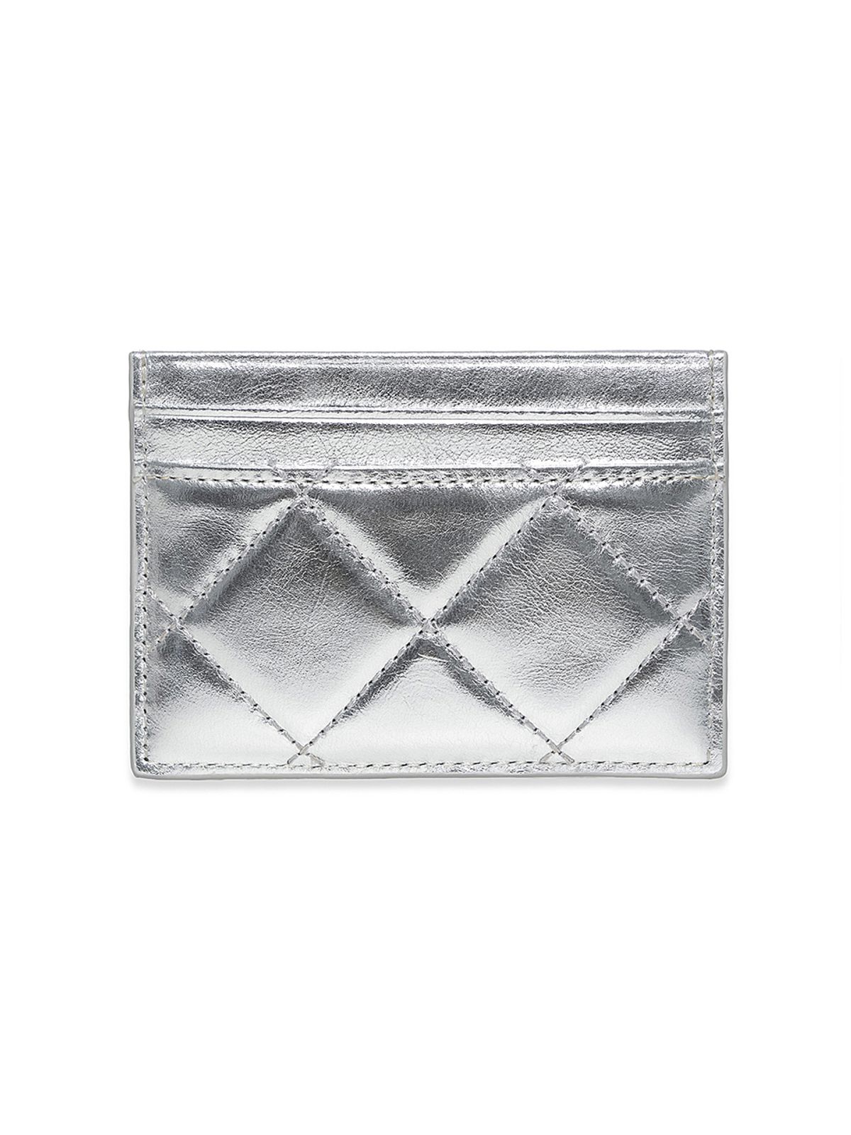 마뗑킴(MATIN KIM) PUFF QUILT CARD WALLET IN SILVER
