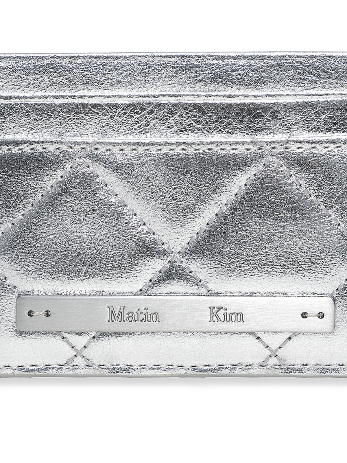 마뗑킴(MATIN KIM) PUFF QUILT CARD WALLET IN SILVER
