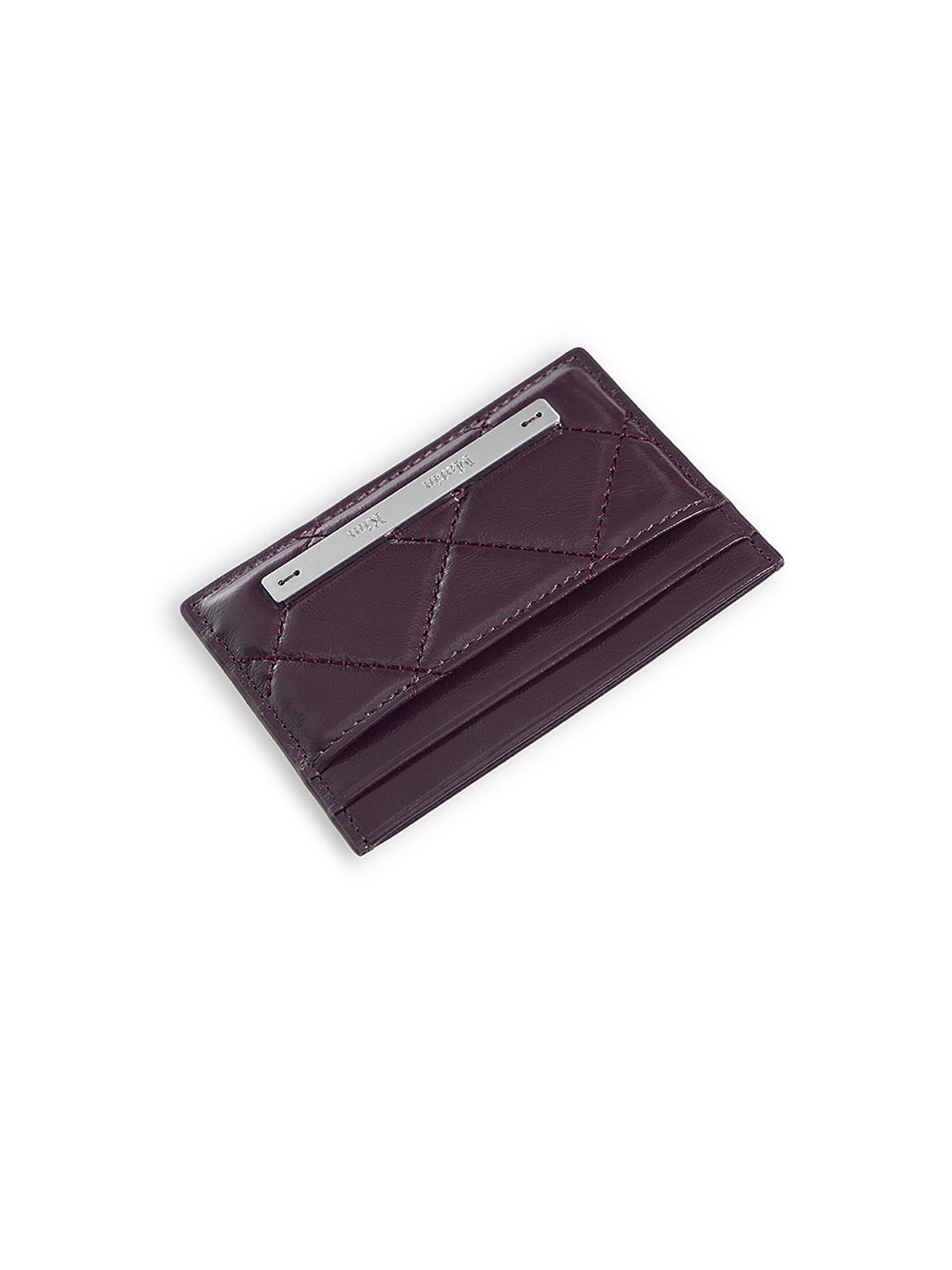 마뗑킴(MATIN KIM) PUFF QUILT CARD WALLET IN  WINE