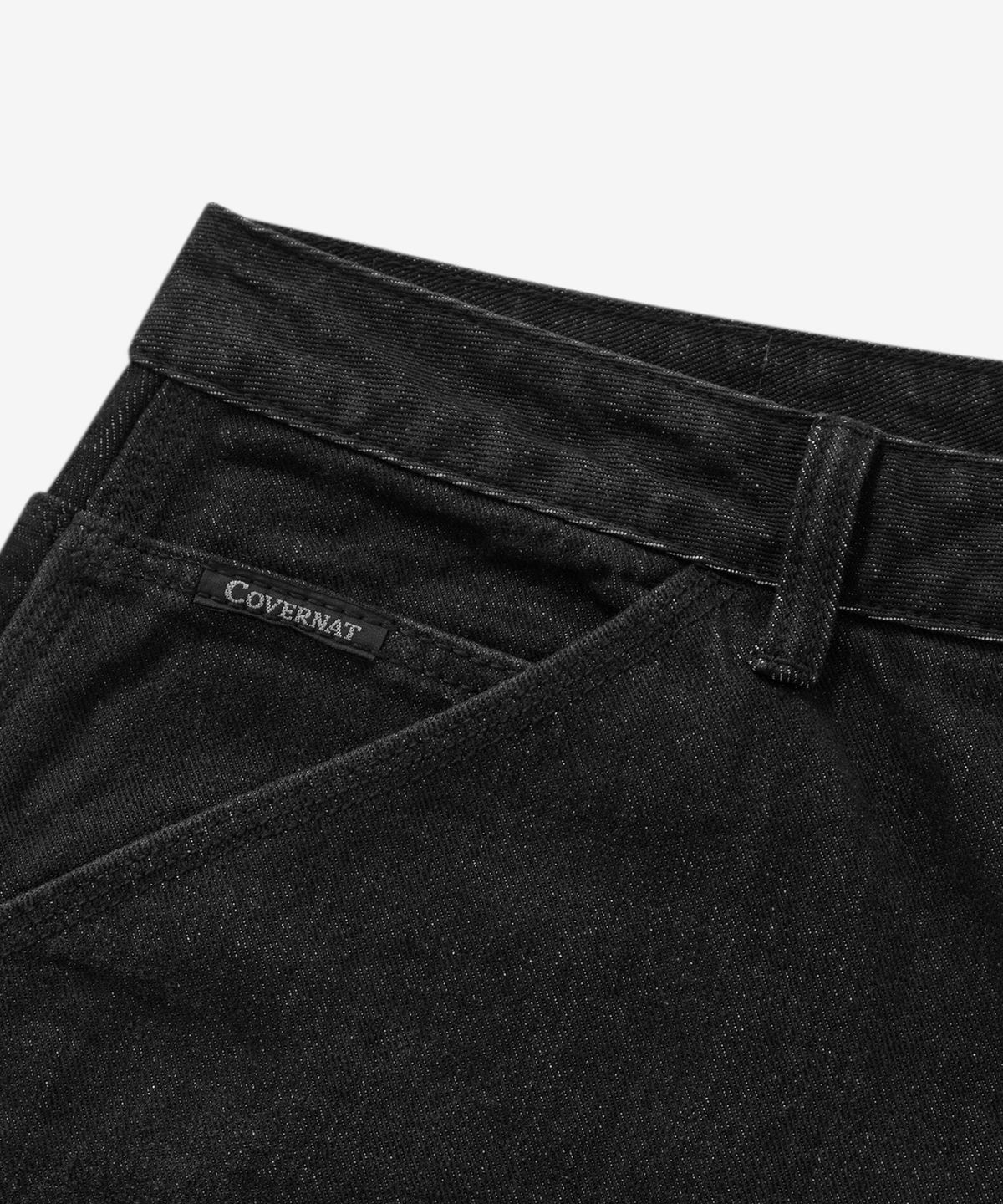 커버낫(COVERNAT) 루즈 스트레이트 워크 진 블랙
