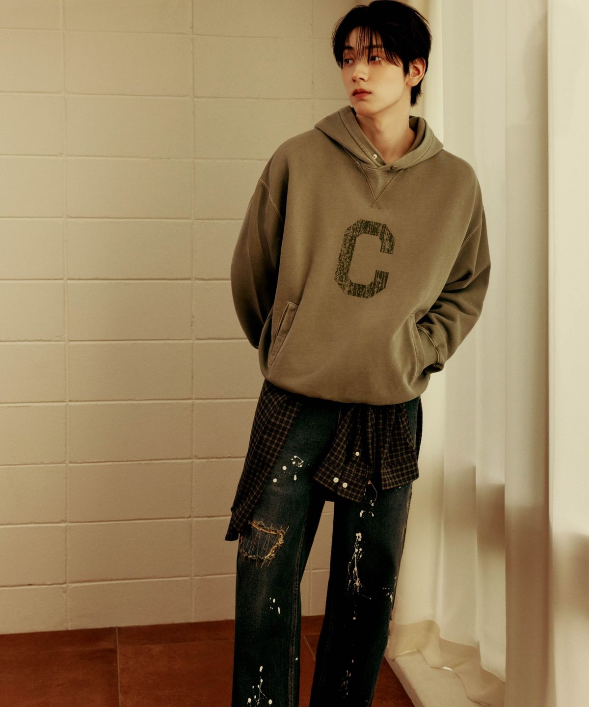 커버낫(COVERNAT) 루즈 스트레이트 워크 진 더스티 블루