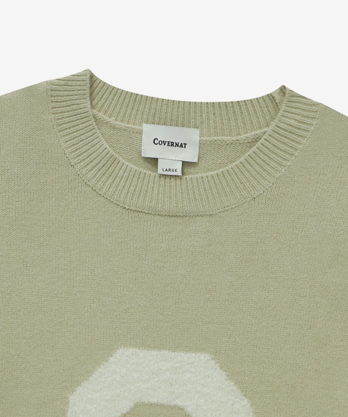 커버낫(COVERNAT) 빅 C 로고 니트 라이트 카키