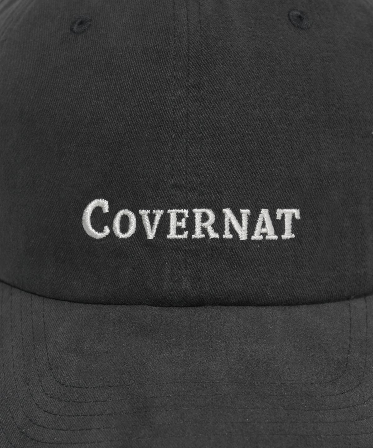 커버낫(COVERNAT) 데미지 어센틱 로고 코지 핏 볼캡 차콜