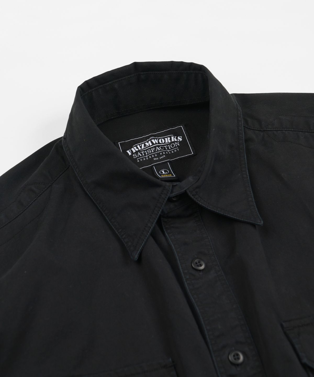 프리즘웍스(FRIZMWORKS) CHINO OFFICER SHIRT _ BLACK