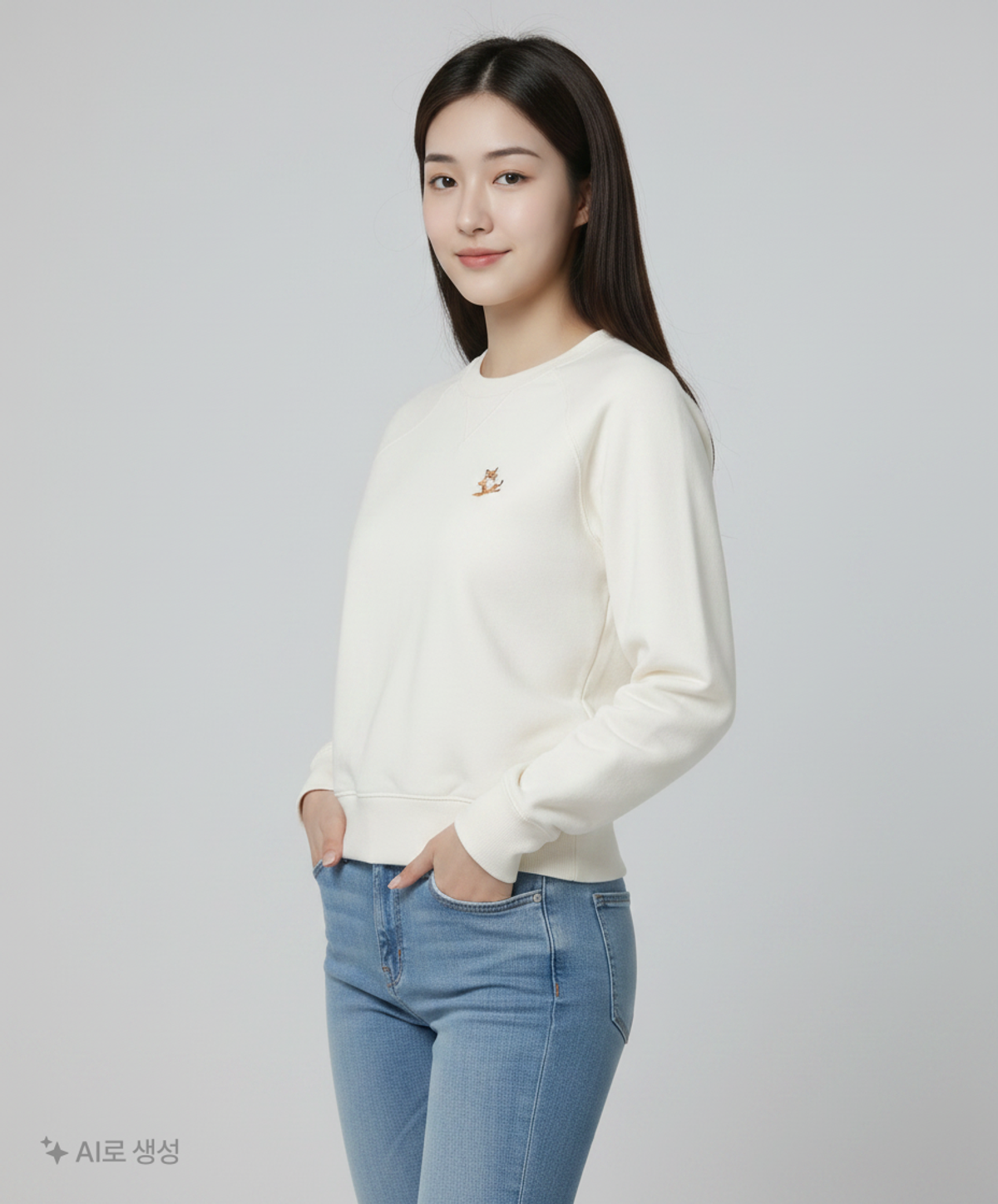 메종 키츠네(MAISON KITSUNE) 칠랙스 폭스 스웨트셔츠 GU00342KM0002 H150 GREY XS