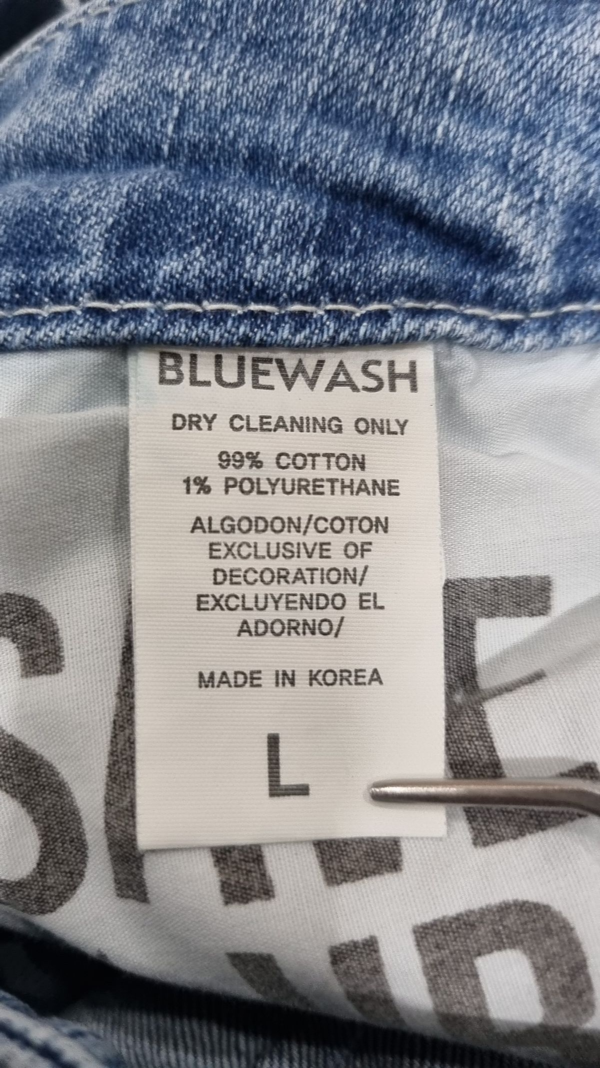 블루워시(BLUEWASH) 청/데님 팬츠 L