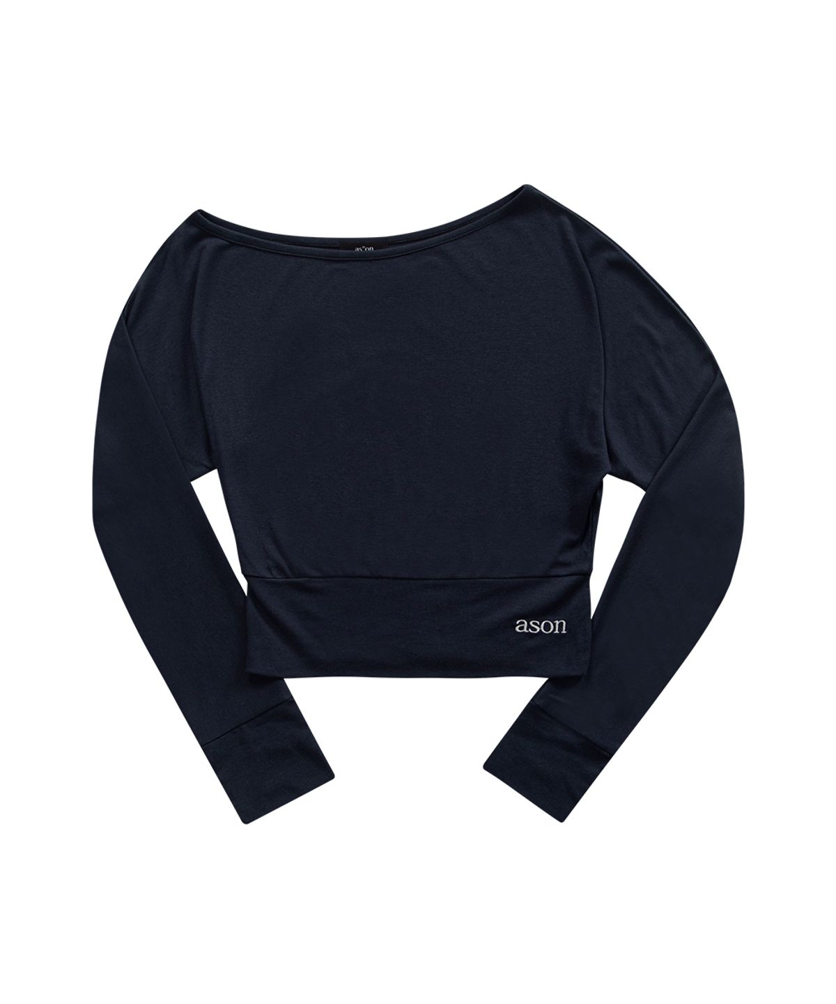 애즈온(ASON) GLEAM OFF SHOULDER LONG SLEEVE / NAVY
