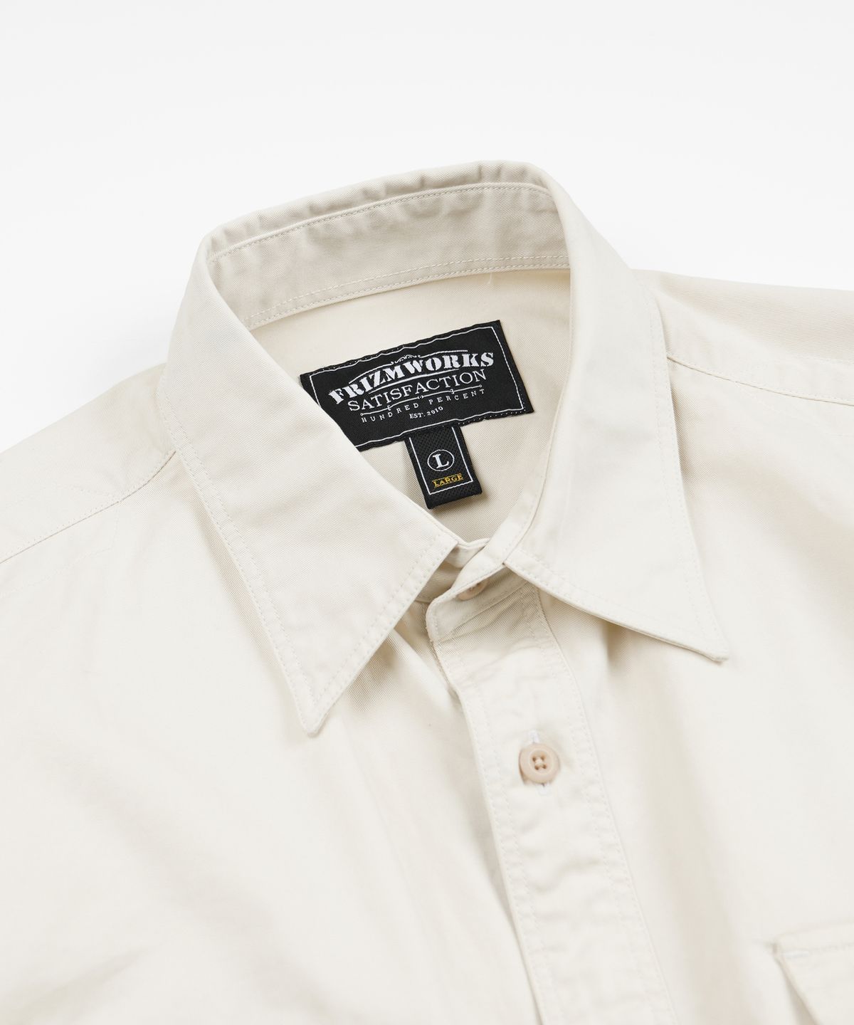 프리즘웍스(FRIZMWORKS) CHINO OFFICER SHIRT _ IVORY