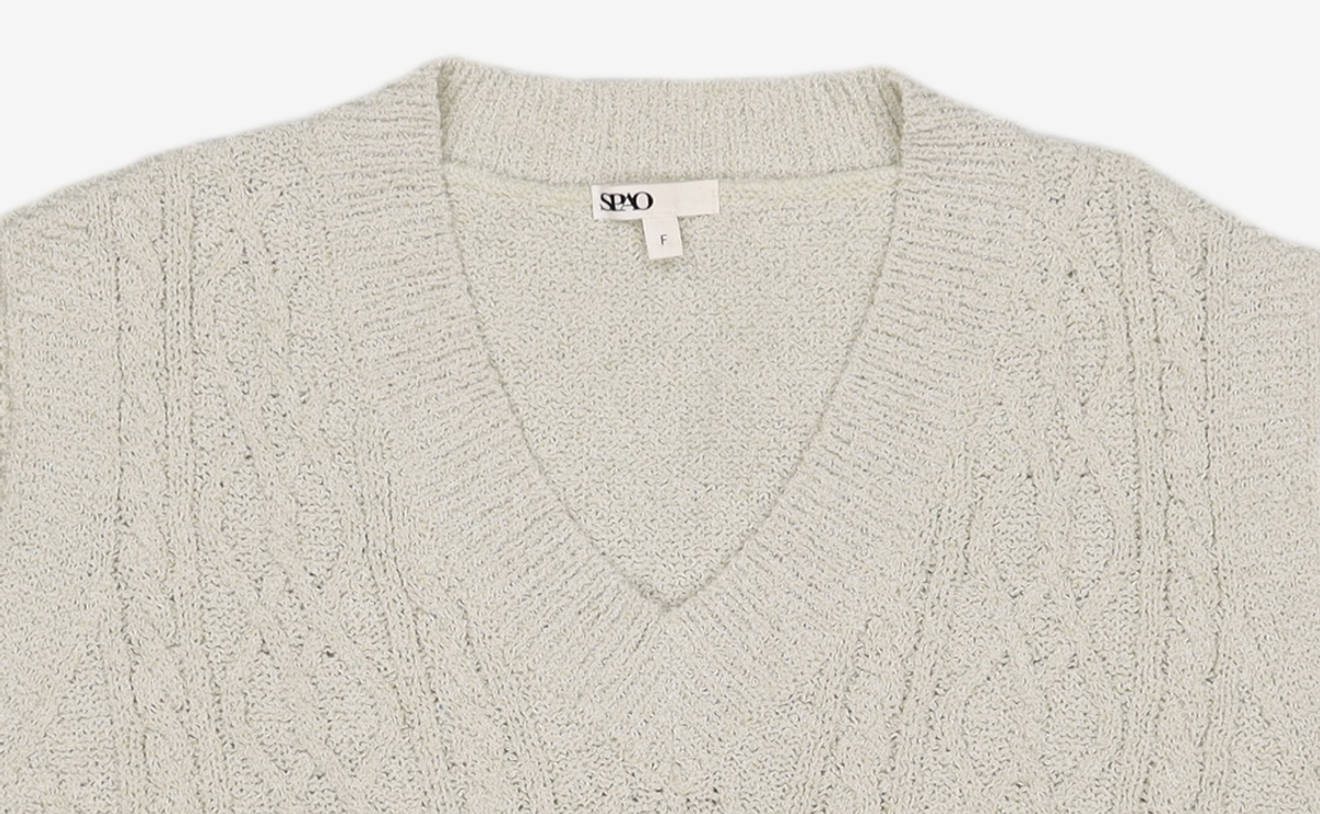 스파오(SPAO) 부클 케이블 크롭 베스트 (SPKVC25W94 RE)_SPKVC37W94 FREE