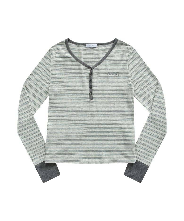 CLAY STRIPE LONG SLEEVE / GRAY