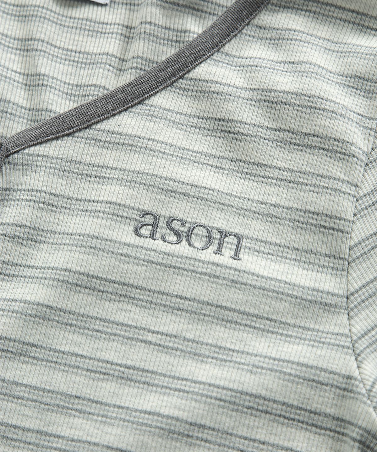 애즈온(ASON) CLAY STRIPE LONG SLEEVE / GRAY