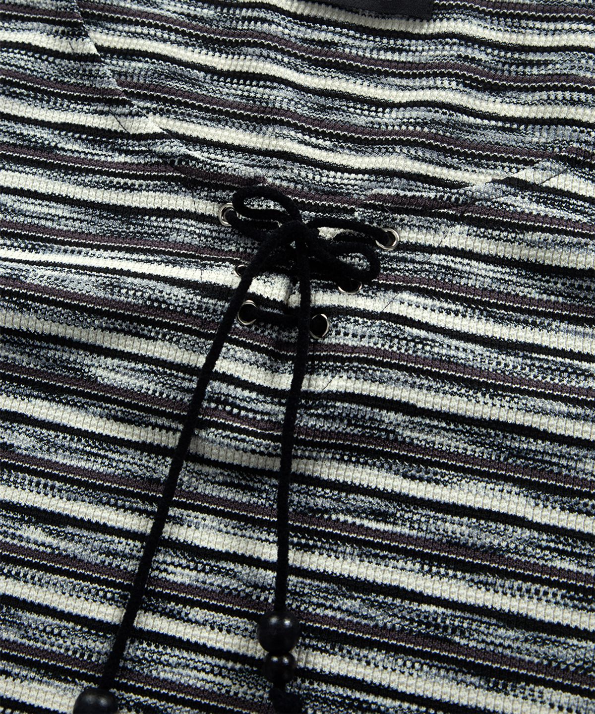 애즈온(ASON) SHALE STRIPE EYELET LONG SLEEVE / SMOKE