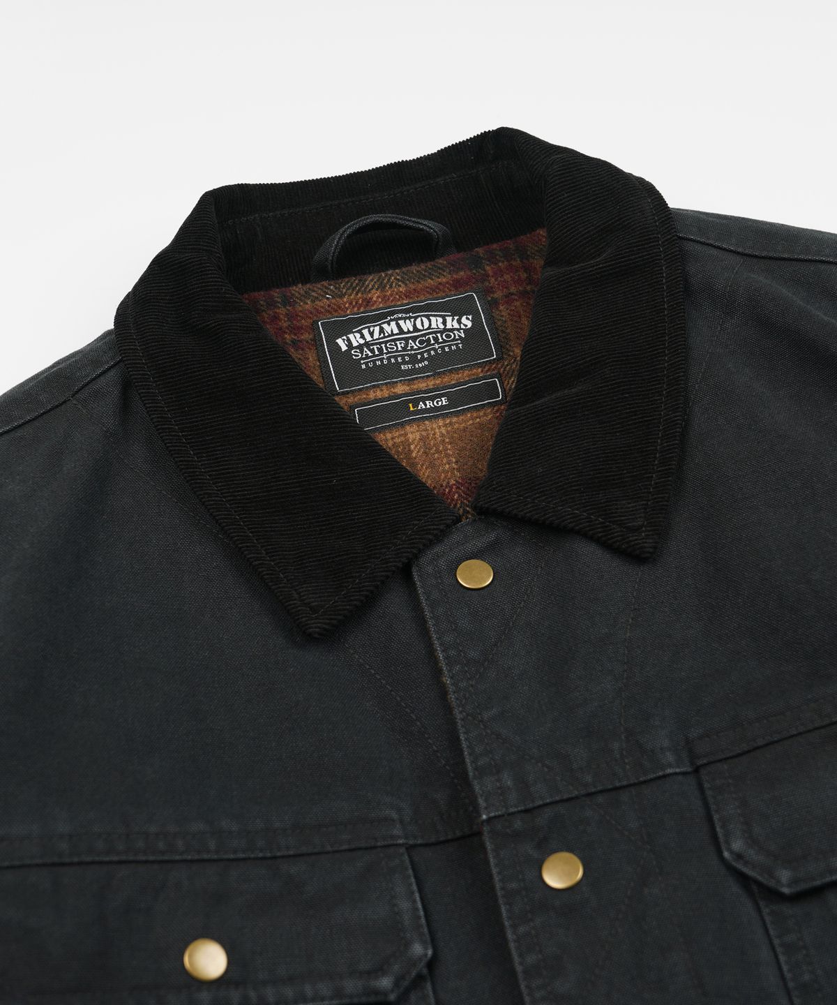 프리즘웍스(FRIZMWORKS) HEAVY CANVAS STORM TRUCKER JACKET _ BLACK