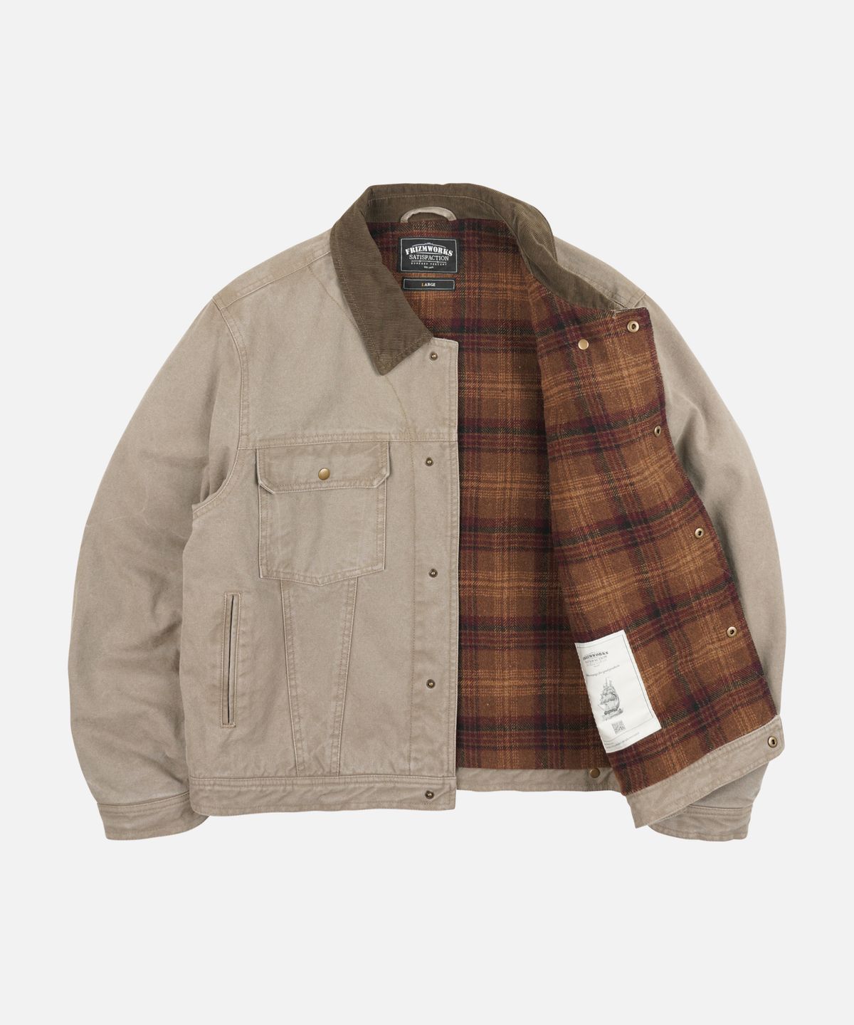 프리즘웍스(FRIZMWORKS) HEAVY CANVAS STORM TRUCKER JACKET _ MUD