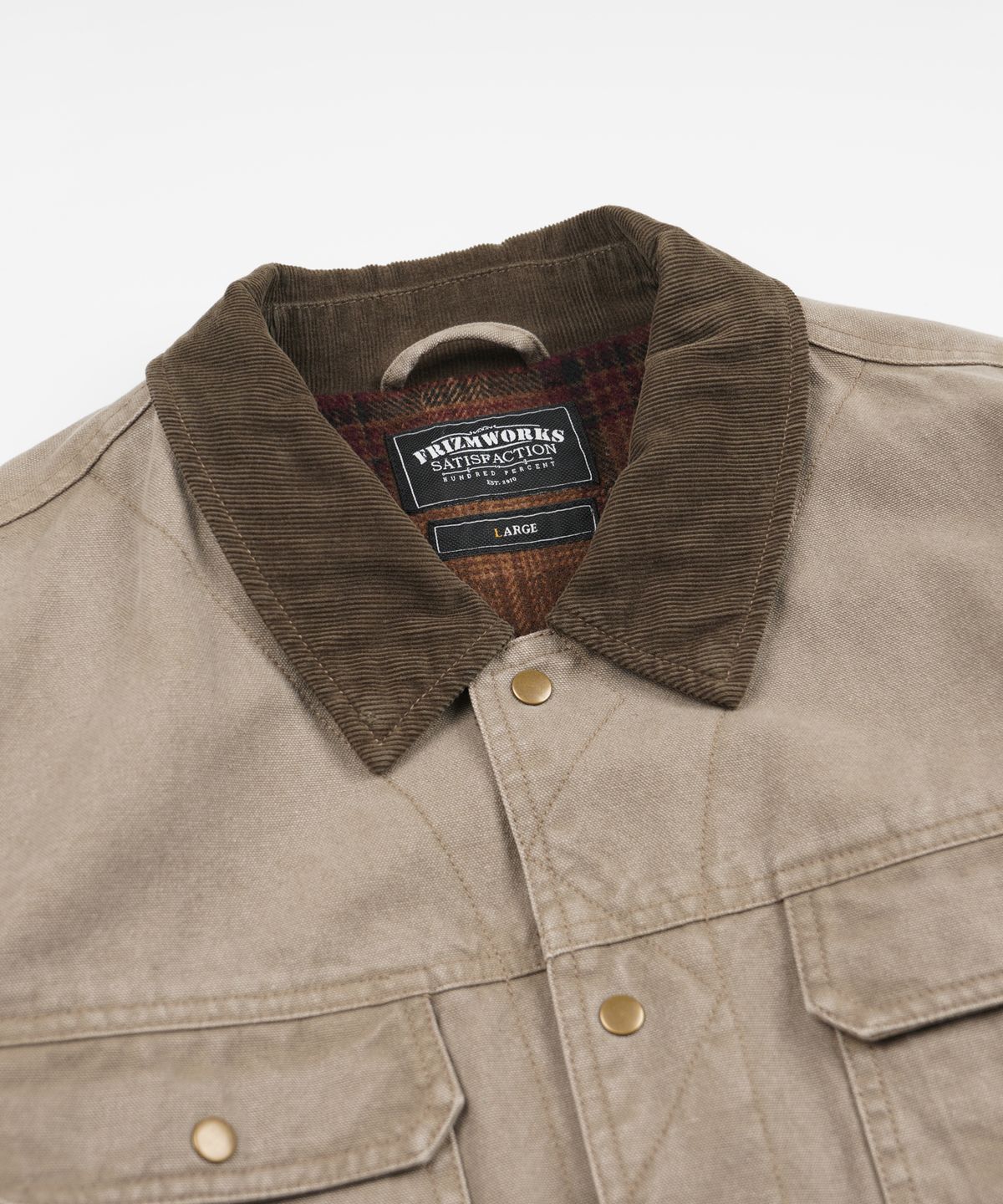 프리즘웍스(FRIZMWORKS) HEAVY CANVAS STORM TRUCKER JACKET _ MUD