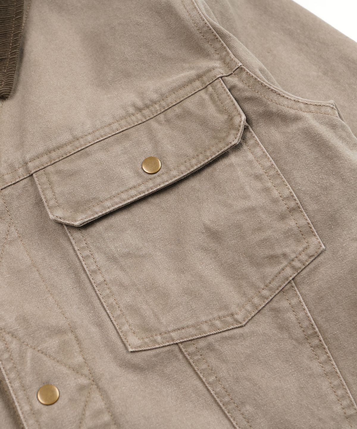 프리즘웍스(FRIZMWORKS) HEAVY CANVAS STORM TRUCKER JACKET _ MUD