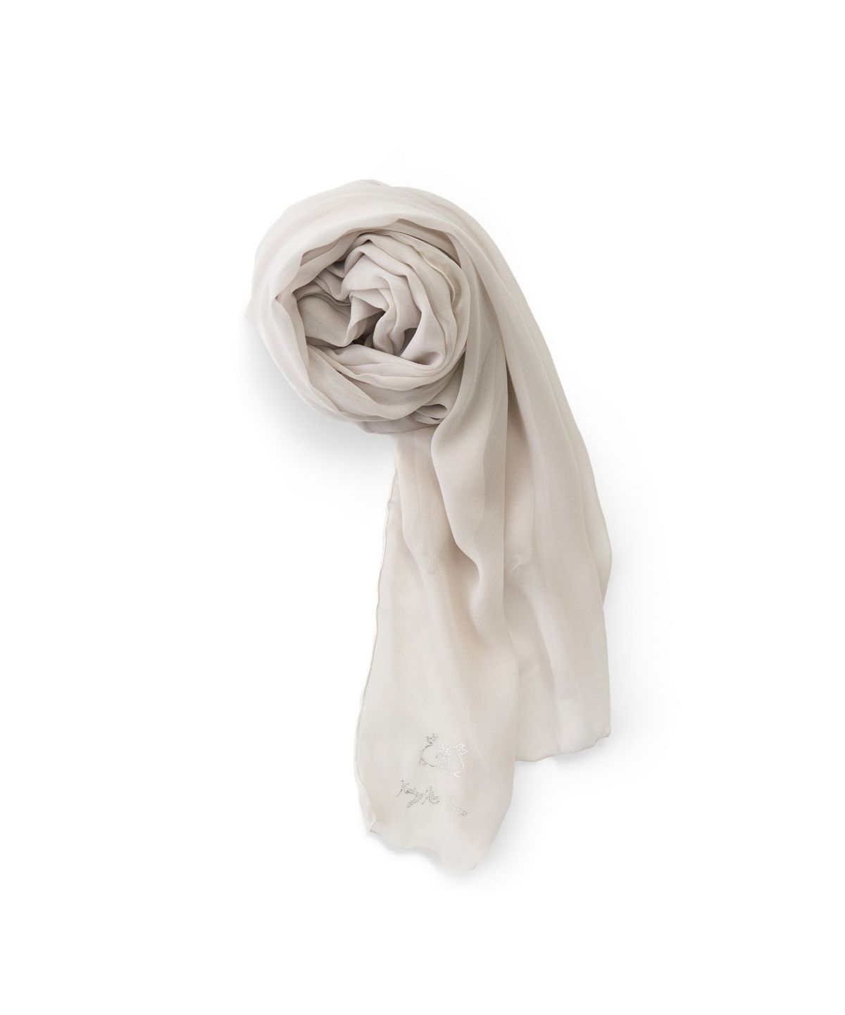 카이 샤오(KAIY XIAO) Floating Silk Scarf in mist gray
