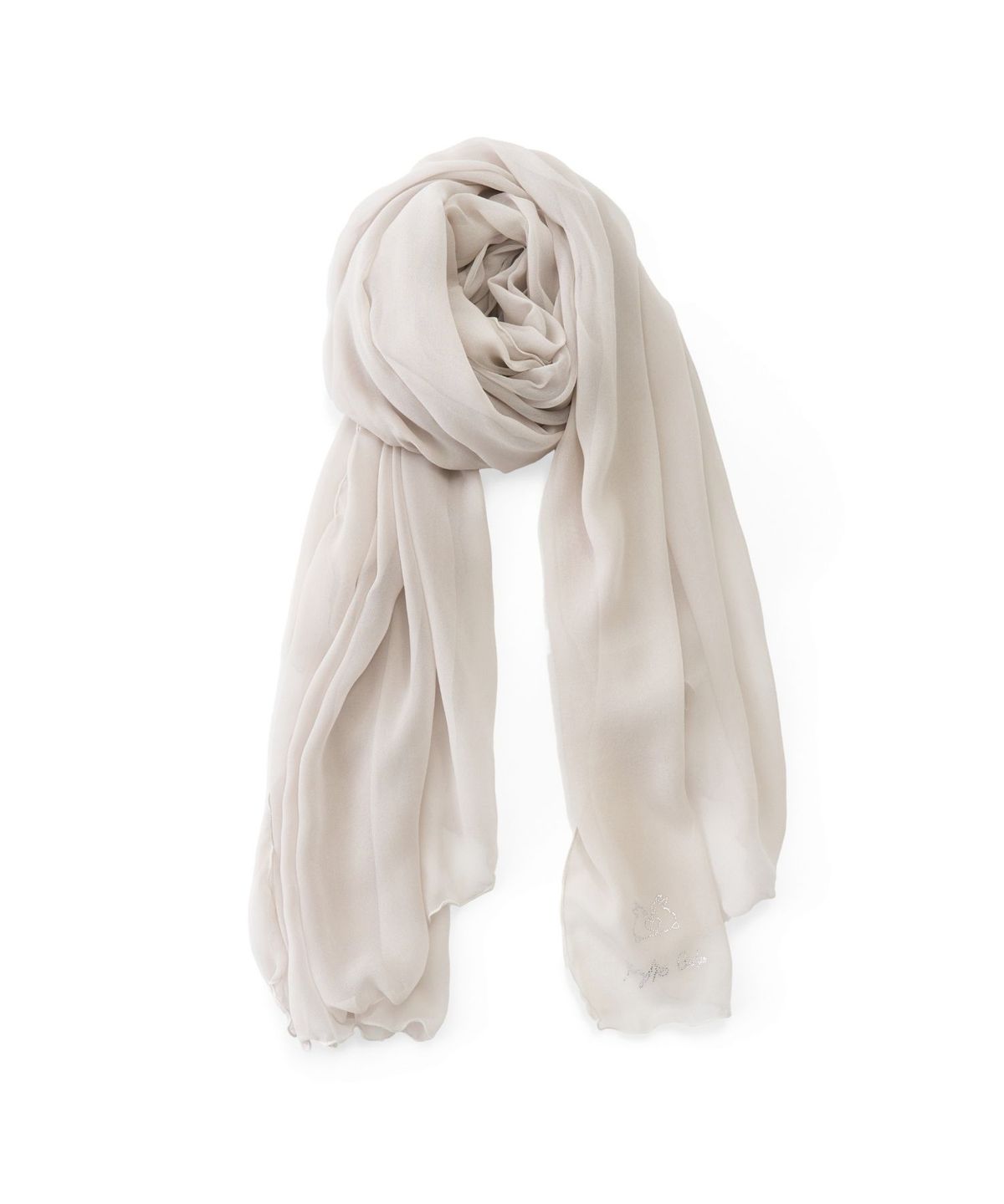 카이 샤오(KAIY XIAO) Floating Silk Scarf in mist gray