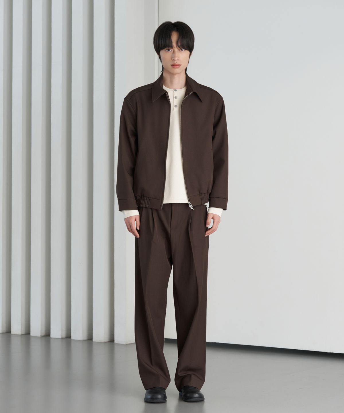 효지(HYOJI) 26 FW 커스터마이징 블루종 셋업 (브라운)