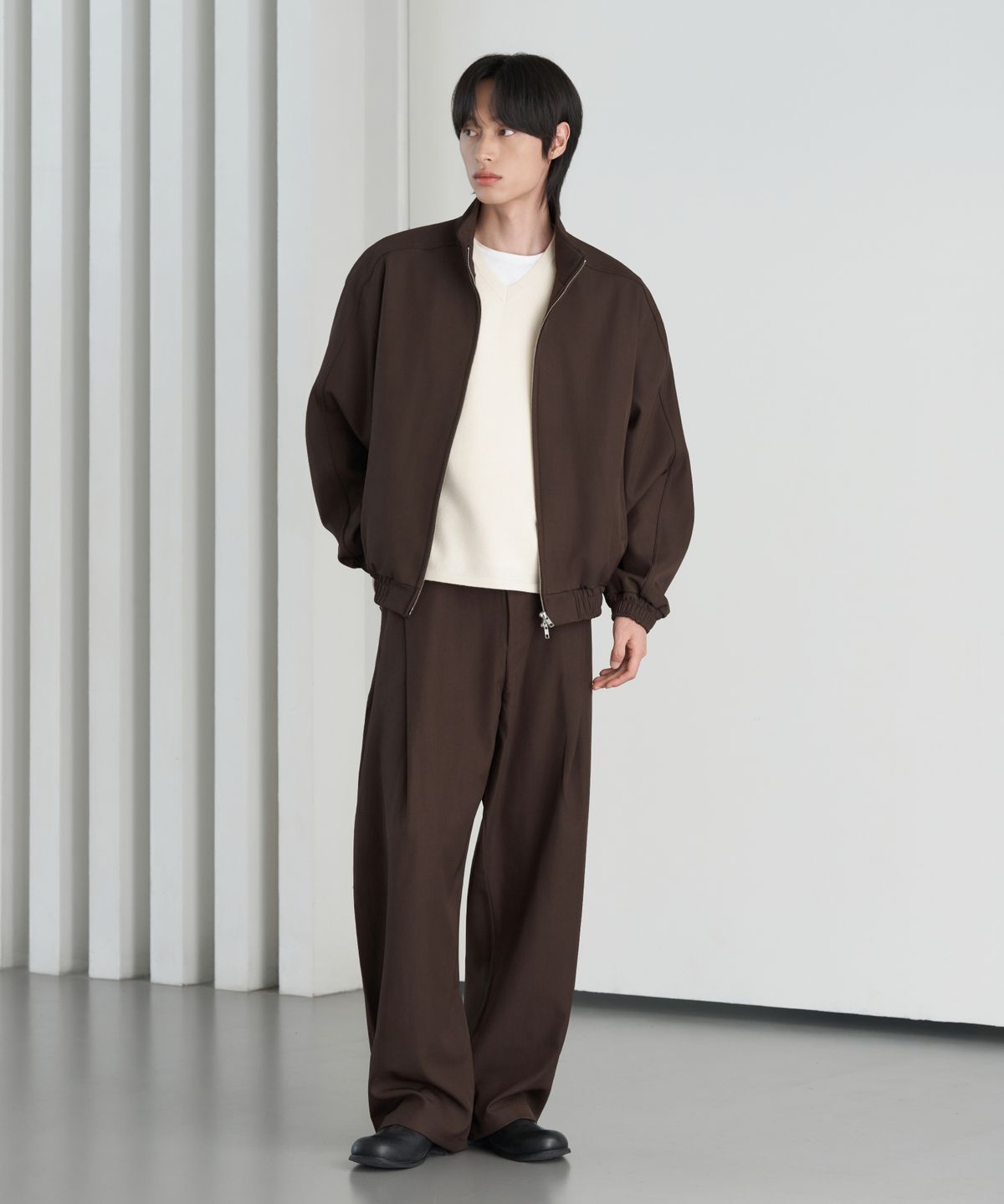 효지(HYOJI) 26 FW 커스터마이징 블루종 셋업 (브라운)