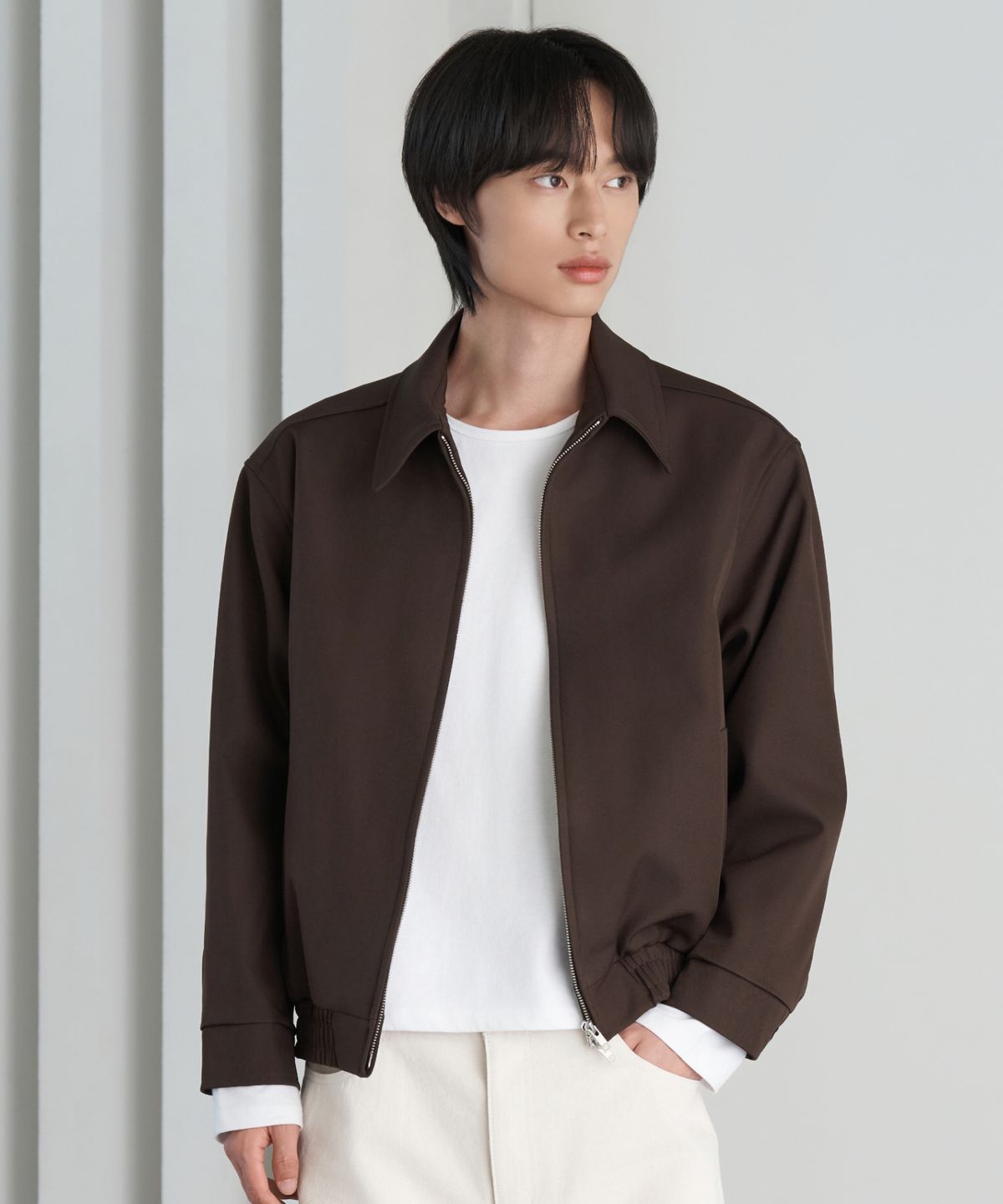 효지(HYOJI) 26 FW 미니멀 블루종 크롭 자켓 (3컬러)