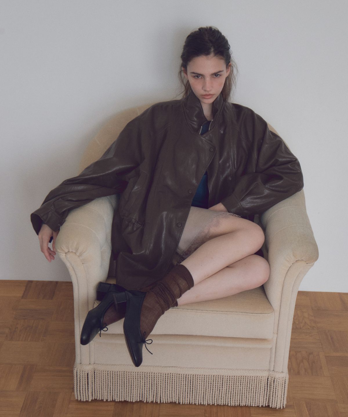 씨타(CITTA) Oversized Faux Leather Car Coat_CTO158(2color)