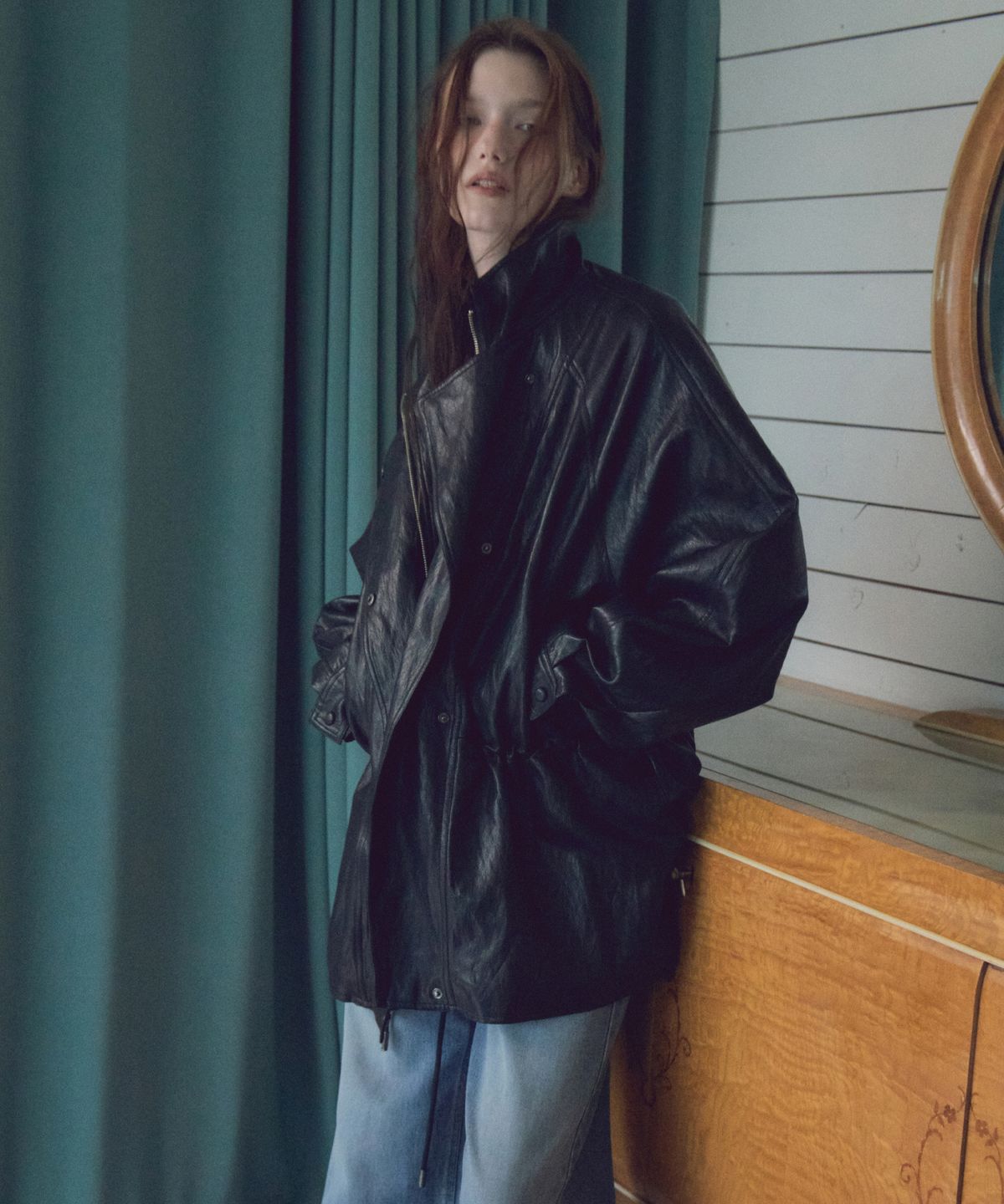 씨타(CITTA) Oversized Faux Leather Car Coat_CTO158(2color)